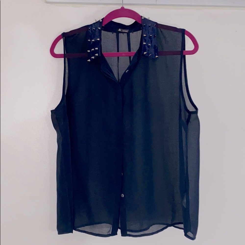 Sleeveless Navy Tank